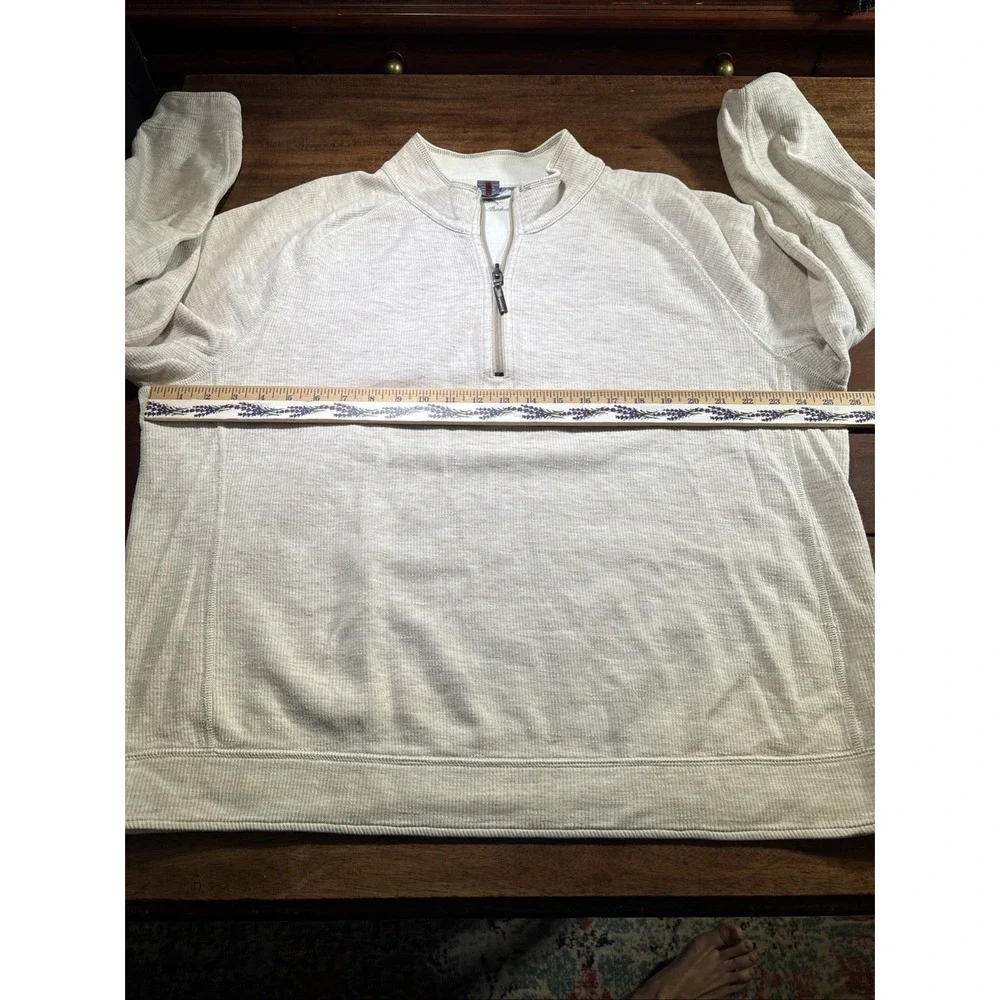 Tommy Bahama Reversible Quarter Zip Pullover Sz XL. Cotton & Tencel. - Picture 9 of 10